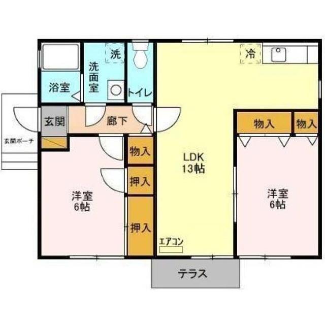 ファンタジーハウス(2LDK/1階)の間取り写真