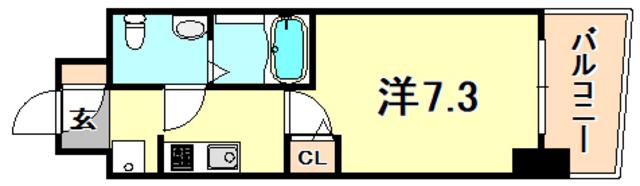 セレニテ神戸プリエ(1K/6階)の間取り写真