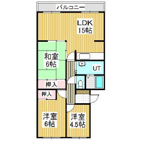 第2日の出ハイツ(3LDK/5階)の間取り写真
