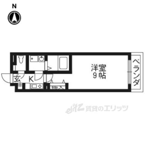 ファーストコート五条若宮(1K/3階)の間取り写真