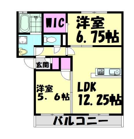 べルドミール(2LDK/1階)の間取り写真