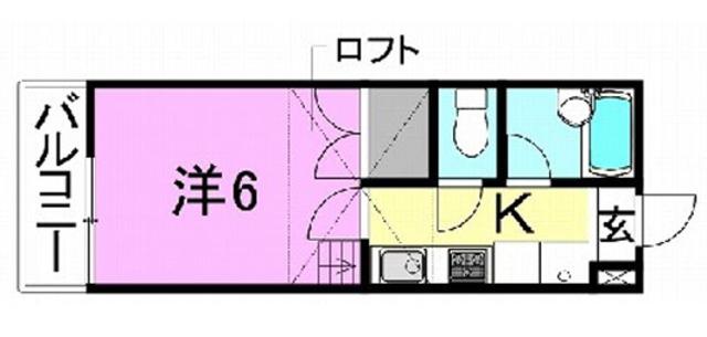 ヒルクレスト保谷(1K/1階)の間取り写真