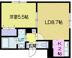 サウスERN LIGHTS(1LDK/1階)の間取り写真
