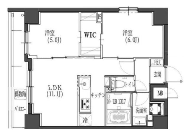 S-RESIDENCE東日暮里(2LDK/5階)の間取り写真