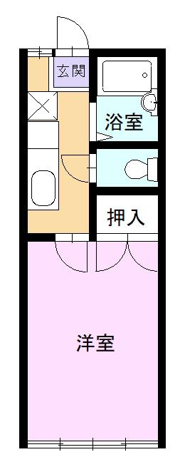 ジュビロ B館(1K/1階)の間取り写真