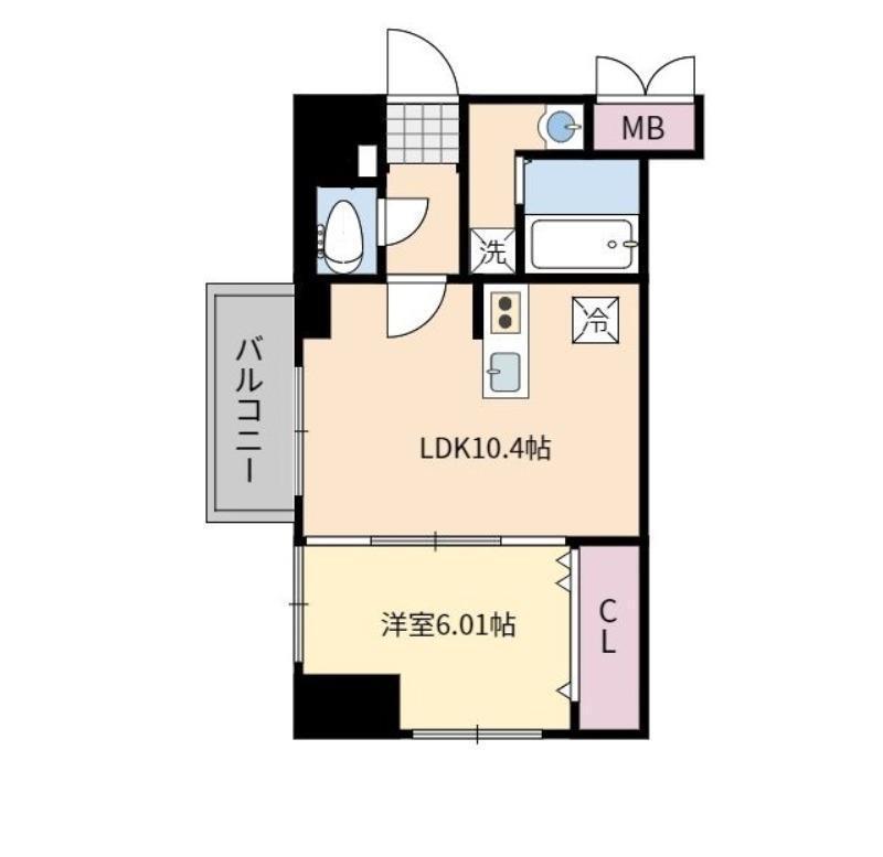 けやき仙台東口ビル(1LDK/3階)の間取り写真