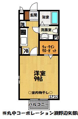 エストゥディオ(1K/1階)の間取り写真