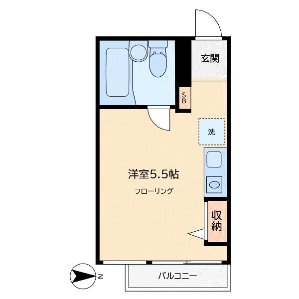 ミリオンコート学芸大(ワンルーム/2階)の間取り写真