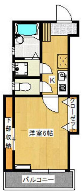 シンプルマンション(1K/2階)の間取り写真
