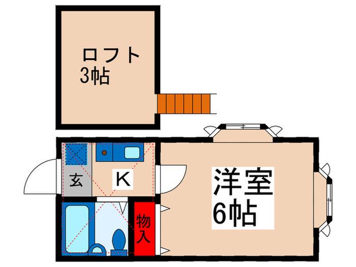 ローズアパートR48番館(1K/1階)の間取り写真