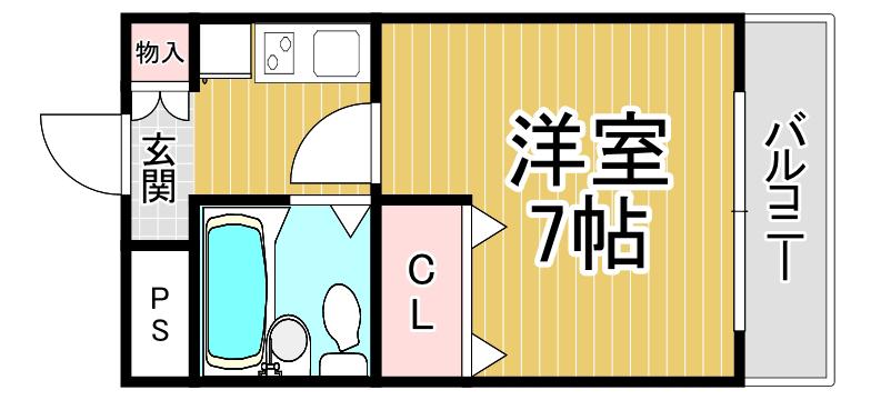 リアライズ逆瀬川(1K/2階)の間取り写真