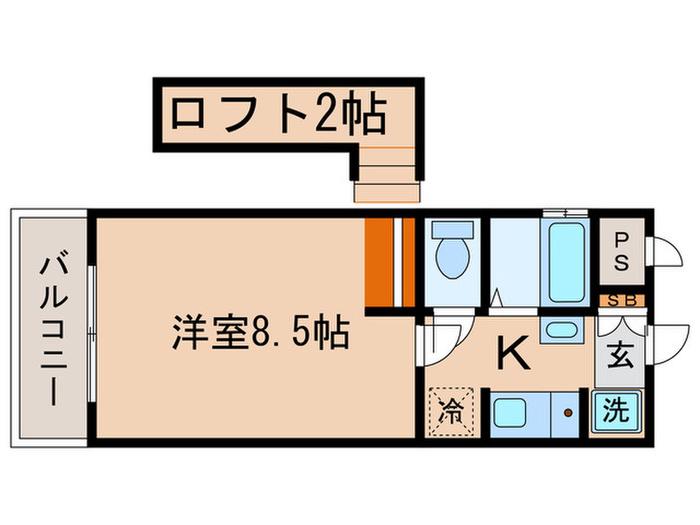 サンフェスタ東福寺 B棟(1K/3階)の間取り写真