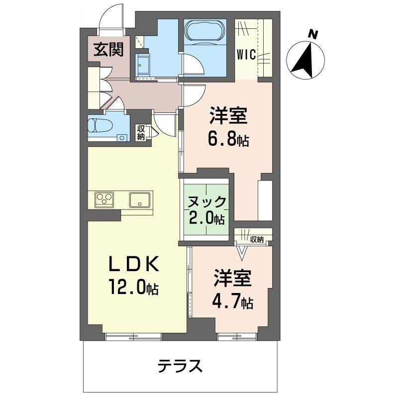 セントリビエ湘南台(2SLDK/1階)の間取り写真