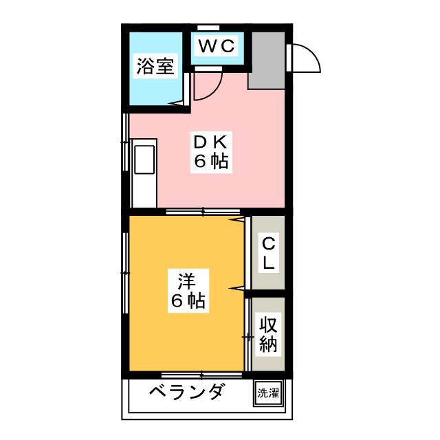 サンハイツ多摩(1DK/3階)の間取り写真