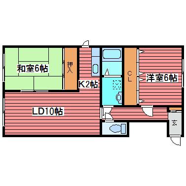 コーポMT(2LDK/3階)の間取り写真