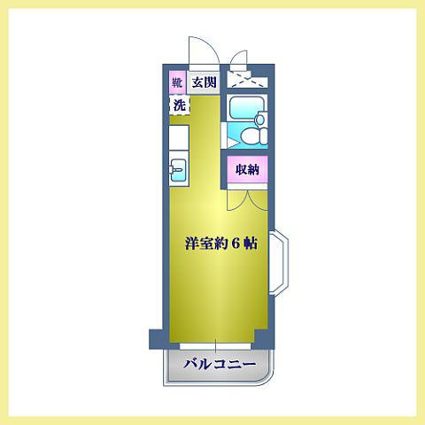 プラスハイツ日野(ワンルーム/2階)の間取り写真