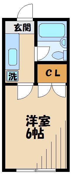 ハイツ土方(1K/2階)の間取り写真