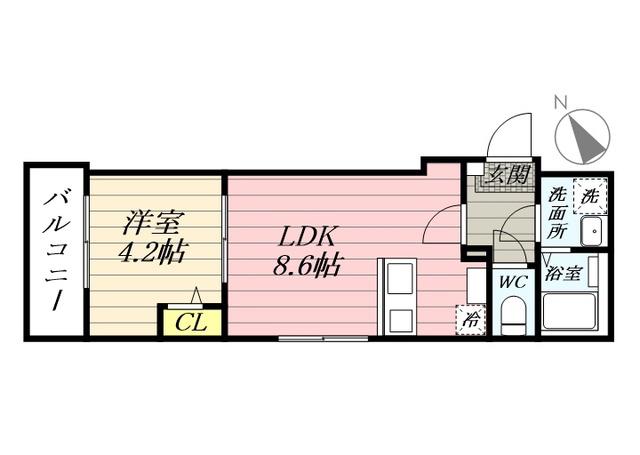 ベスト ステージ中神町1(1LDK/1階)の間取り写真