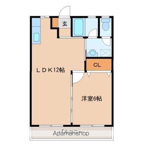 JHRIII(1LDK/3階)の間取り写真