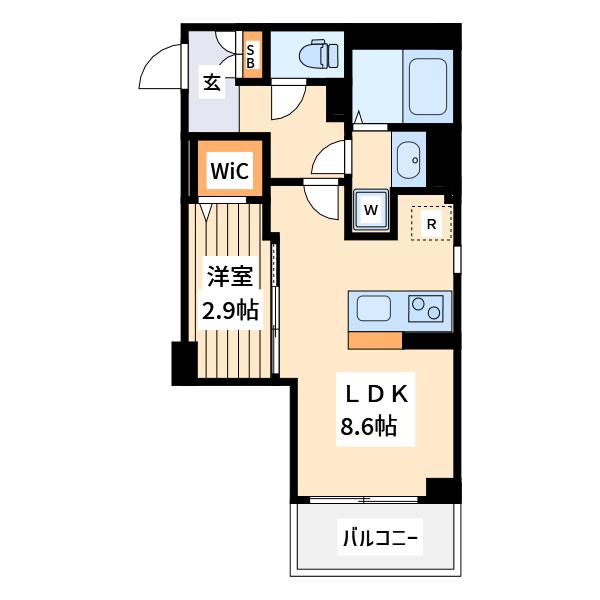 カフービビ(1LDK/1階)の間取り写真