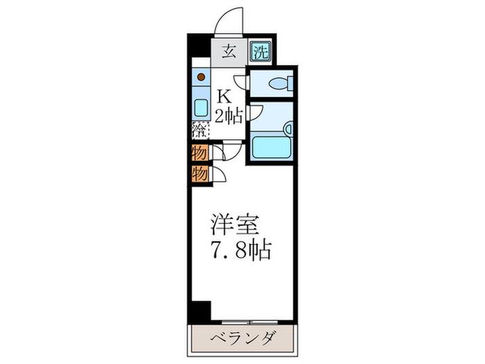 サンシティ御所西(1K/3階)の間取り写真