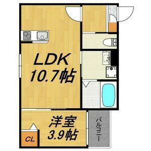 LECOCON桑名V(1LDK/3階)の間取り写真