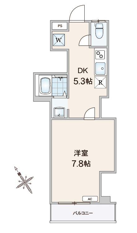 コーポラス鹿浜(1DK/3階)の間取り写真