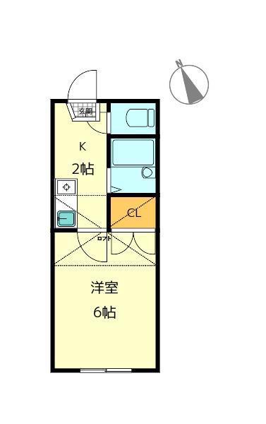 レジデンスパッシーイースト(1K/2階)の間取り写真