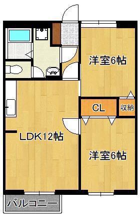 アネックス徳吉(2LDK/2階)の間取り写真
