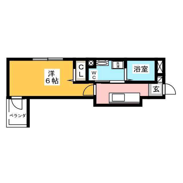 芦穂崎七番館(1K/1階)の間取り写真