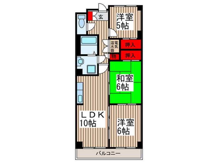 第23北斗ビル(3LDK/3階)の間取り写真