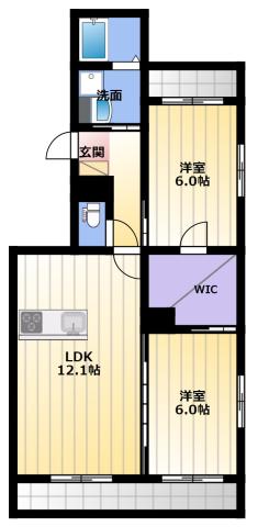 インテグラB(2LDK/1階)の間取り写真