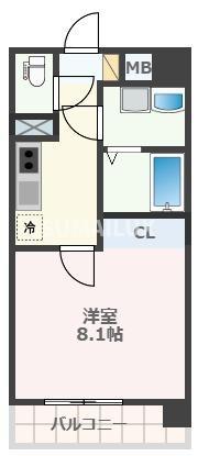 CHAINON薬園(1K/7階)の間取り写真