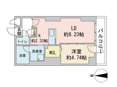S-RESIDENCE近代美術館前(1LDK/6階)の間取り写真