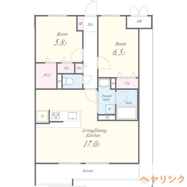メゾンドクール(2LDK/1階)の間取り写真