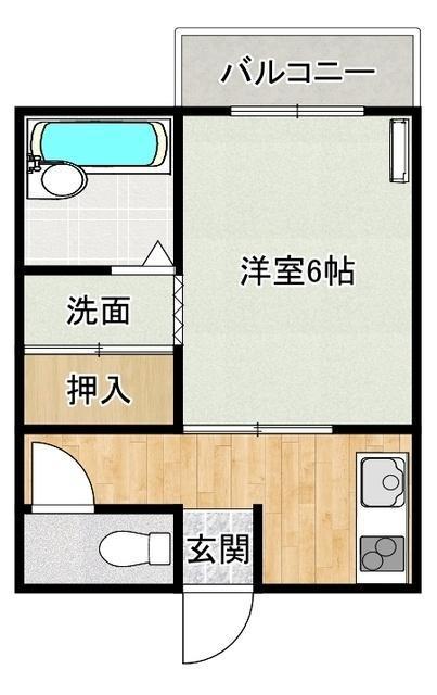 日吉ハウス(1K/1階)の間取り写真