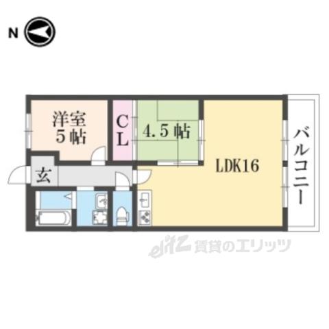 ライゼックス長浜2(2LDK/3階)の間取り写真