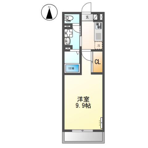 FOREST HILL(1K/3階)の間取り写真