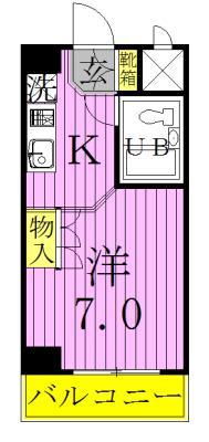 マンションニューシャイン(ワンルーム/3階)の間取り写真