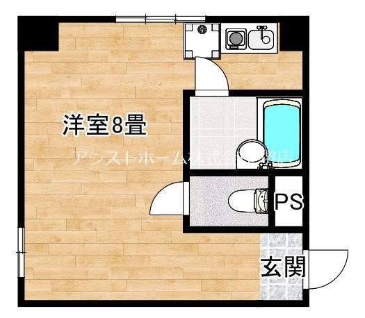 ハイツルフレ(ワンルーム/1階)の間取り写真