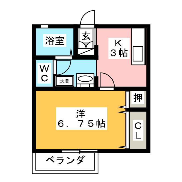 FONTANA(1K/2階)の間取り写真