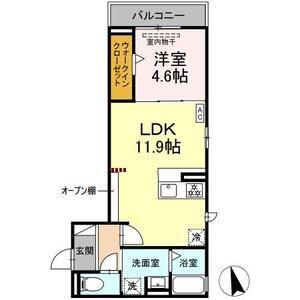 シリウス(1LDK/2階)の間取り写真