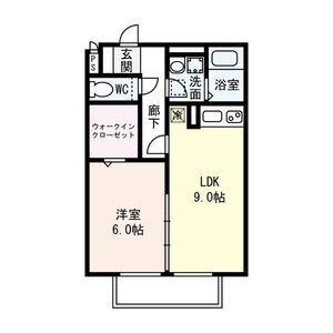 瀬田メディエートプラザ B棟 B(1LDK/2階)の間取り写真