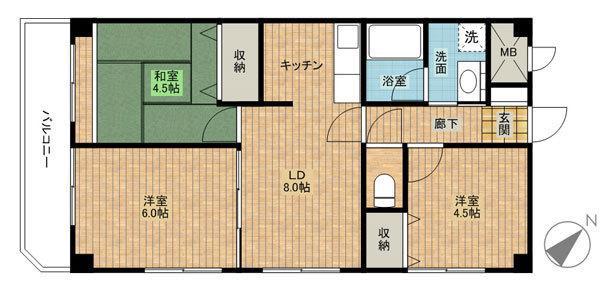 ツカサビル(3DK/3階)の間取り写真