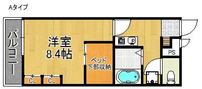 レオパレスショコラI(1K/1階)の間取り写真