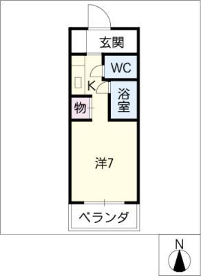 パルスII上前津(1K/8階)の間取り写真