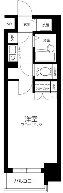 OLIO南長崎(1K/6階)の間取り写真