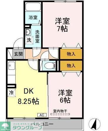 ポラリスA(2DK/1階)の間取り写真