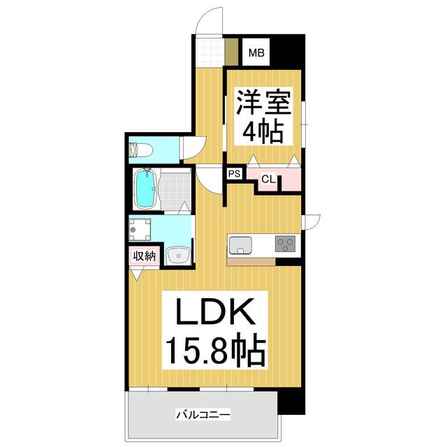 アヴァンセ東口(1LDK/2階)の間取り写真