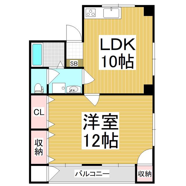 ヴィラ石芝(1LDK/2階)の間取り写真